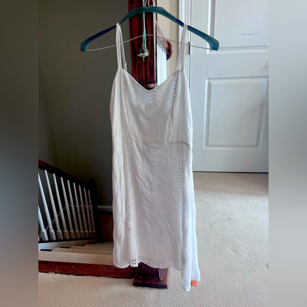White summer thin strap dress
